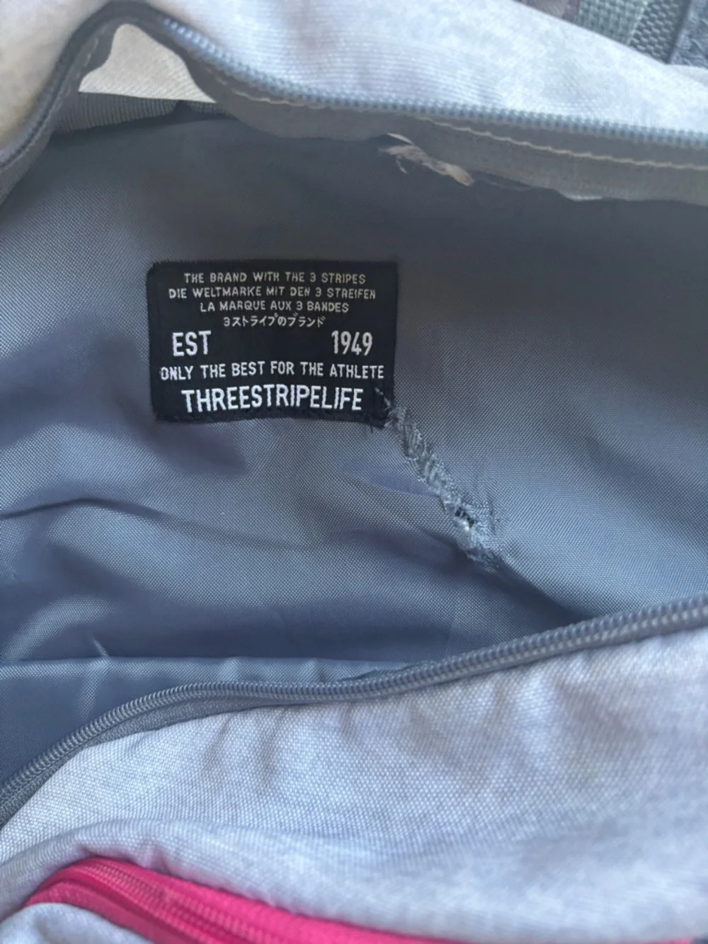 adidas Heather Gray Backpack with Pink Trim - Picture 8 of 8